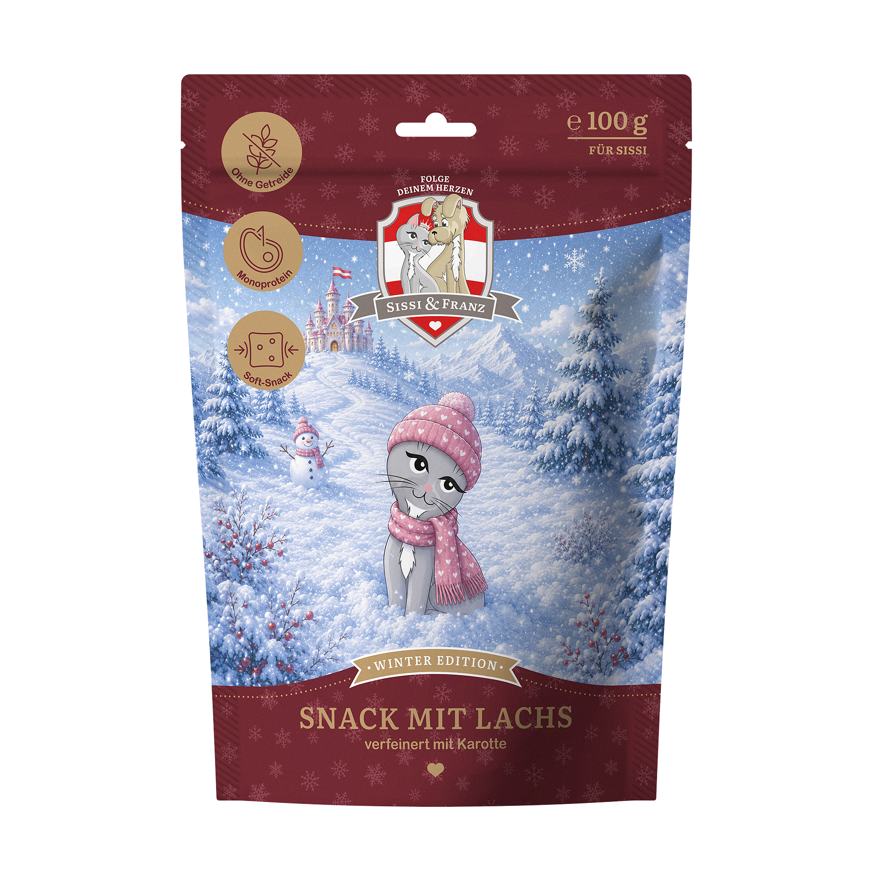 SISSI & FRANZ Snack für Katzen - mit Lachs - Winter Edition SISSI & FRANZ Snack für Katzen - mit Lachs - Winter Edition