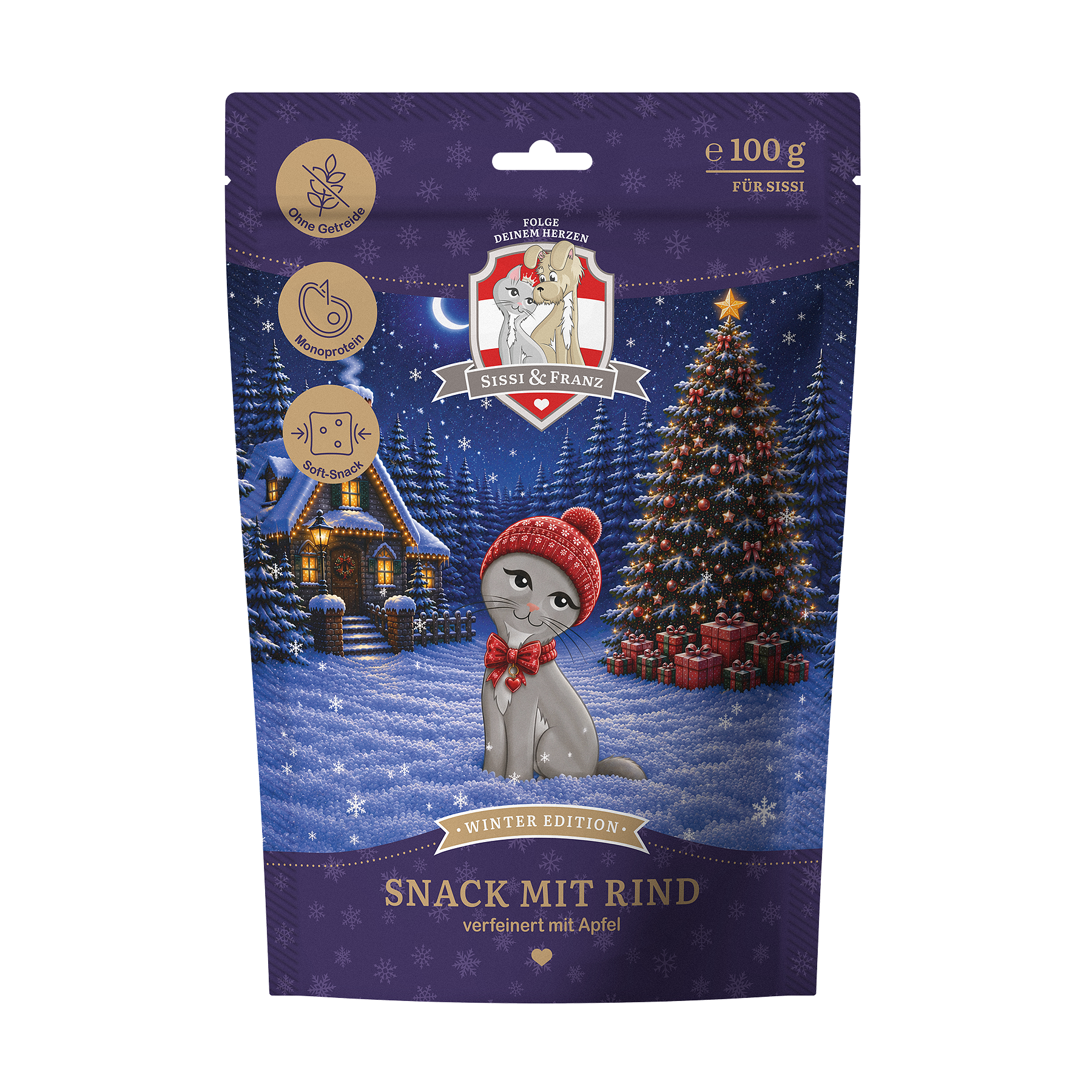 SISSI & FRANZ Snack für Katzen - mit Rind - Winter Edition SISSI & FRANZ Snack für Katzen - mit Rind - Winter Edition